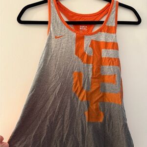 Nike Charcoal and Tangerine Sf Giants logo Tank